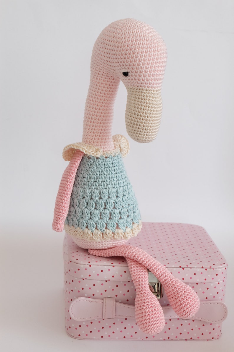 Crochet Amigurumi Flamingo PATTERN ONLY PDF download Stuffed Toy Bird image 5