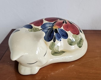 Siltone Vintage hand painted Staffordshire pottery cat ornament