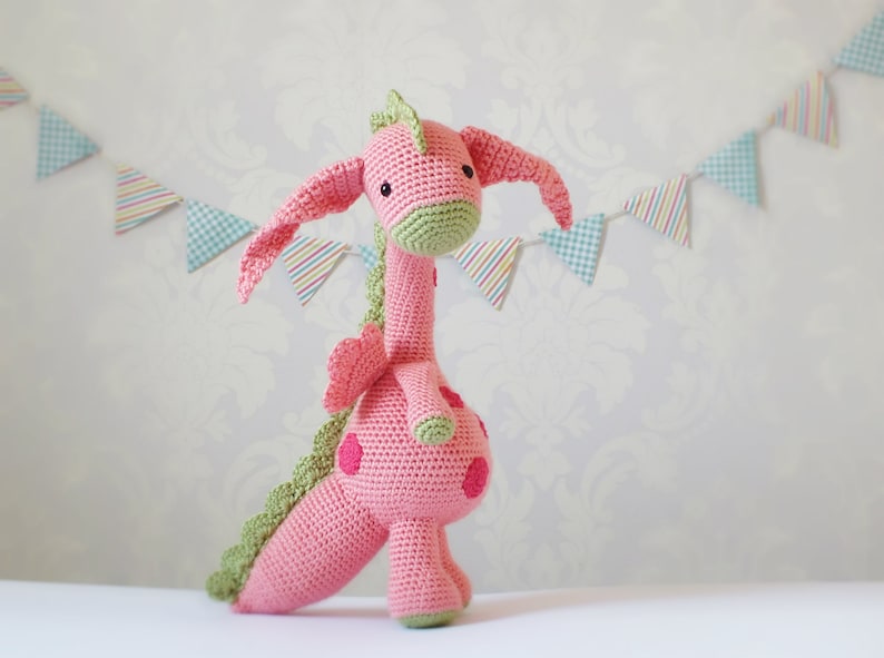 Crochet Dragon and Dinosaur Amigurumi PATTERN ONLY PDF Instant Download Cute Childrens Gift Toy Stuffed Animal image 3