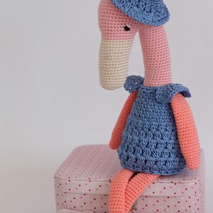 Crochet Amigurumi Flamingo PATTERN ONLY PDF download Stuffed Toy Bird image 6
