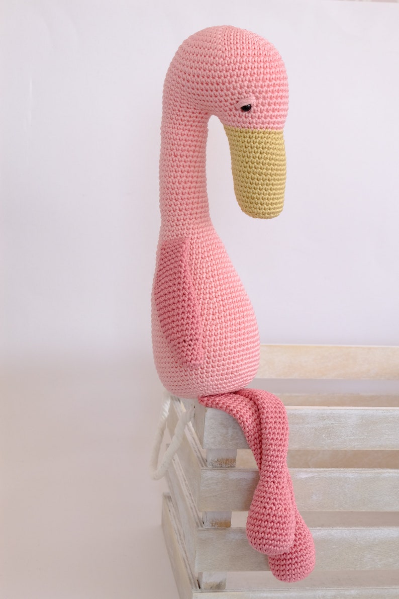 Crochet Amigurumi Flamingo PATTERN ONLY PDF download Stuffed Toy Bird image 3