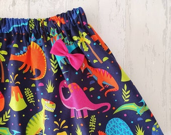 Multicoloured dinosaur print skirt - dinosaur gift for toddler - girls dino clothing