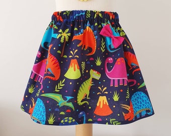 Girls dinosaur skirt - dinosaur party skirt - dino clothing for girls - handmade skirt