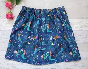 Blue mermaid skirt - under the sea skirt - mermaid style - jellyfish skirt - mermaid party