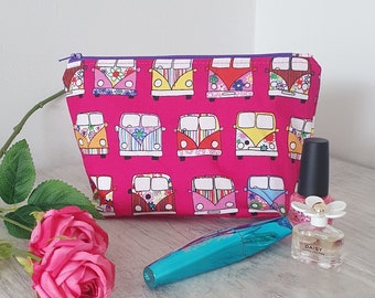 Campervan gifts for women - rainbow makeup bag - camping travel bag -gift ideas for traveller - campervan cosmetic bag