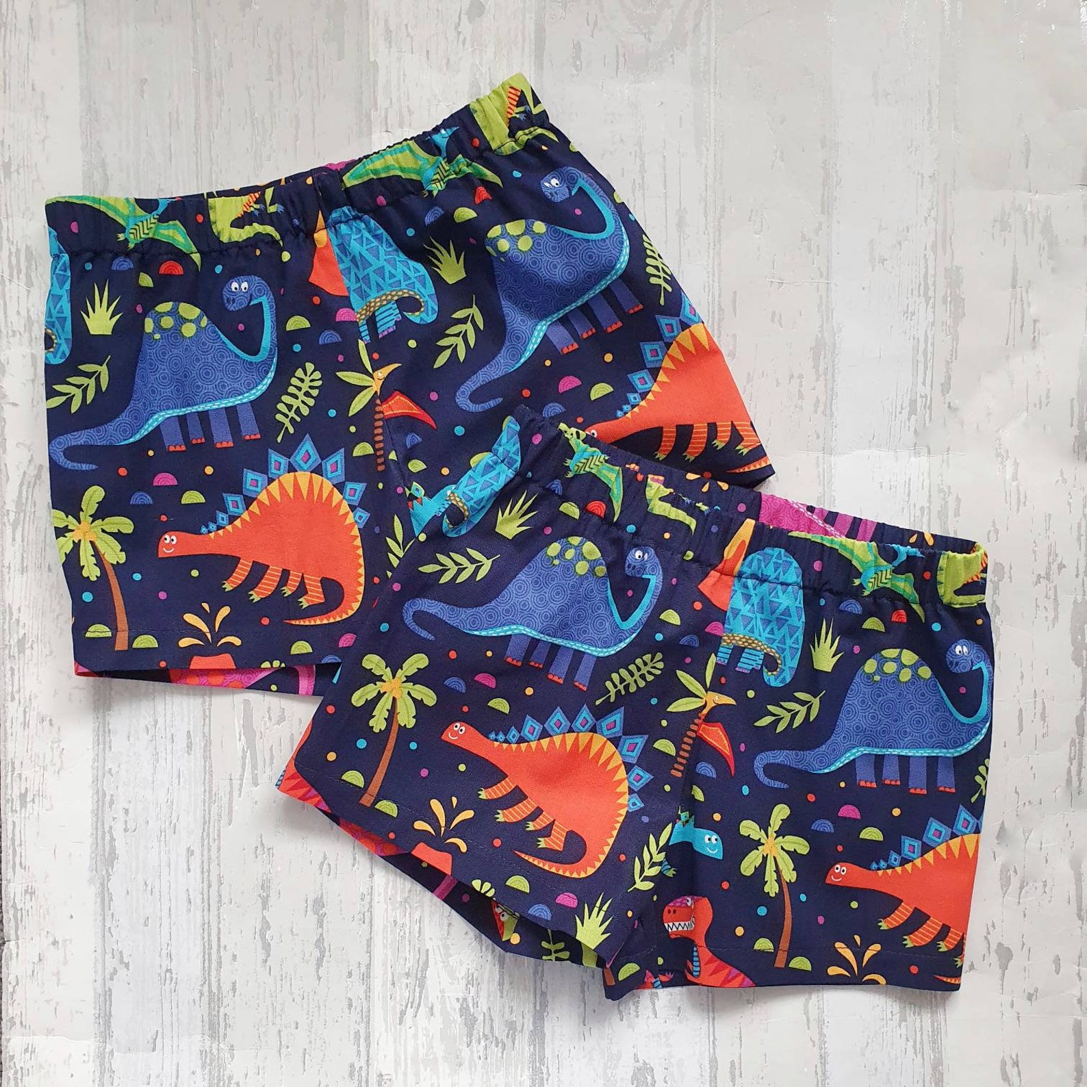Dinosaur shorts navy shorts dino clothing summer Boys | Etsy