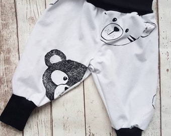 Bear harem, bear pants, monochrome harem, black and white harem, boys harem, bear clothing, uk