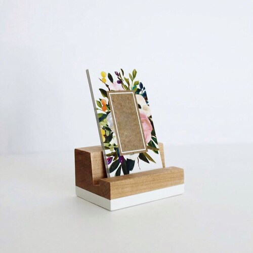 Reclaimed Wood Vertical Business Card Holder Etsy