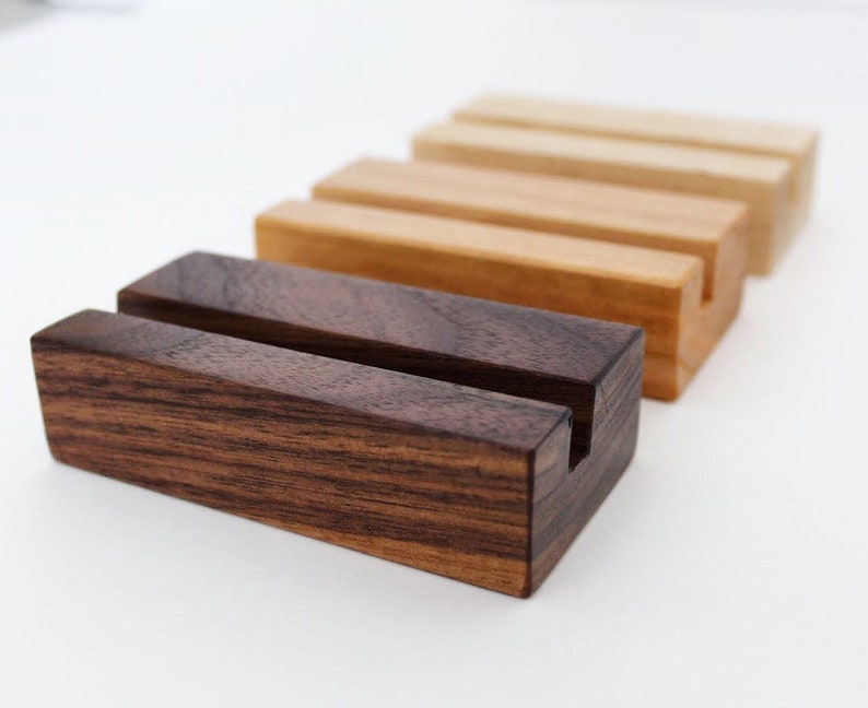 Maple Wood Stationary Display Business Card Holder Wooden Etsy