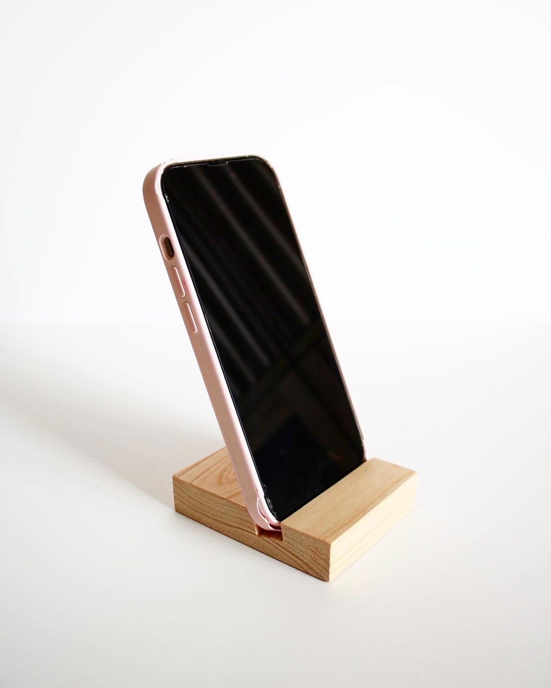 Wood iPhone Holder, Simple Cell Phone Holder, Wooden Cell Phone Stand, Office Organization, Desk