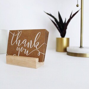Maple Wood Stationary Display - Business Card Holder - Wooden Recipe Card Holder - Desk Accessory - Photo Display - Thank You Cards