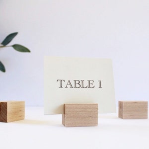Wooden Place Card Holders - Wood Place Card Stands - Wood Table Number Holders - Wedding Table Numbers - Wedding Table Decor
