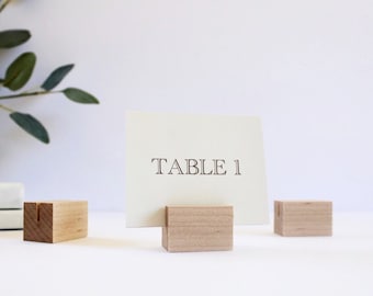 Porte-cartes en bois - Porte-cartes en bois - Porte-numéros de table en bois - Numéros de table de mariage - Décor de table de mariage