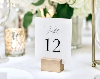 Personalized Maple Wood Place Card Holder, Natural Wedding Table Number Stand, Wooden Photo Holder, Card Display,  Minimalist Wedding Decor