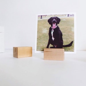 Wood Photo Stands - Place Card Holder - Wood Print Photo Stands - Office Organization - Desk Accessory - Instax Photo Display