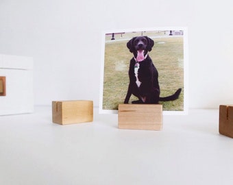 Wood Photo Stands - Place Card Holder - Wood Print Photo Stands - Office Organization - Desk Accessory - Instax Photo Display