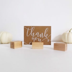 Wood Photo Stands Place Card Holder Wood Print Photo Stands Product Display Stand Desk Accessory Instax Photo Display image 4