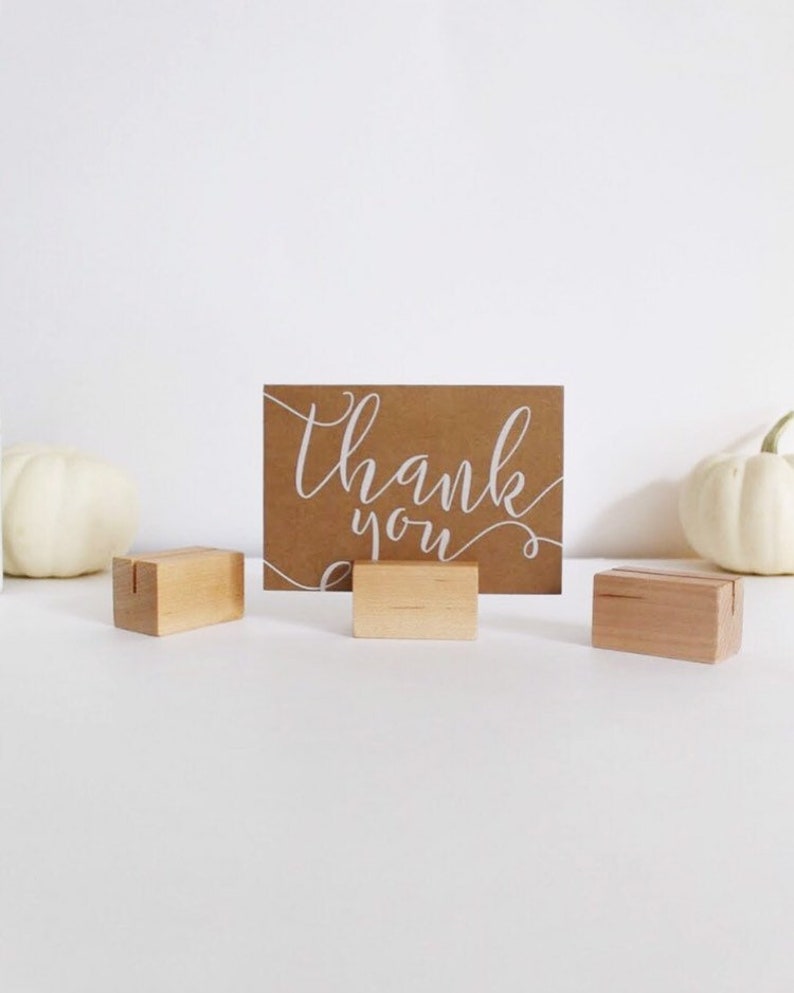 Wood Photo Stands Place Card Holder Wood Print Photo Stands Product Display Stand Desk Accessory Instax Photo Display immagine 4