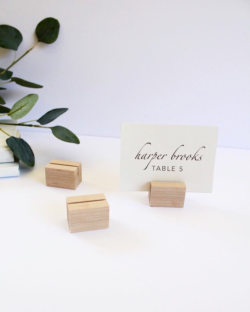 Wooden Place Card Holders Wood Place Card Stands Wood Etsy