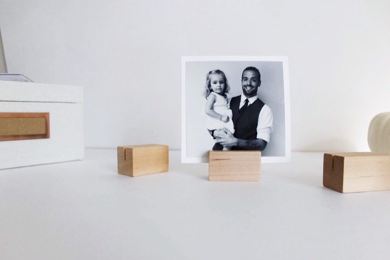 Wood Photo Stands Place Card Holder Wood Print Photo Stands Product Display Stand Desk Accessory Instax Photo Display zdjęcie 1