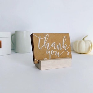 Wood Stationary Print Stand - Business Card Holder - Wooden Recipe Display- Office Organization - Desk Accessory - Photo Thank You Cards
