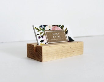 Maple Wood Business Card Holder - Business Cards - Wooden Recipe Card Holder - Desk Accessory - Photo Display