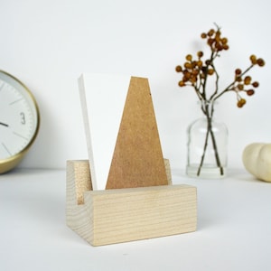 Natural Wood Business Card Holder - Business Cards - Vertical Business Card Holder - Office Organization - Square Business Card Holder