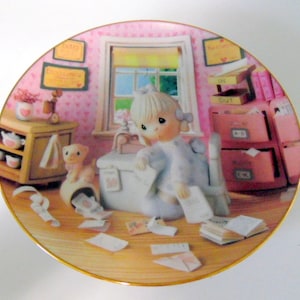 1994 Precious Moments Jacobs Praise the Lord anyhow, Enesco, Hand painted porcelain, 8&quot;. Christmas gift. 3063B. Religious plate gift