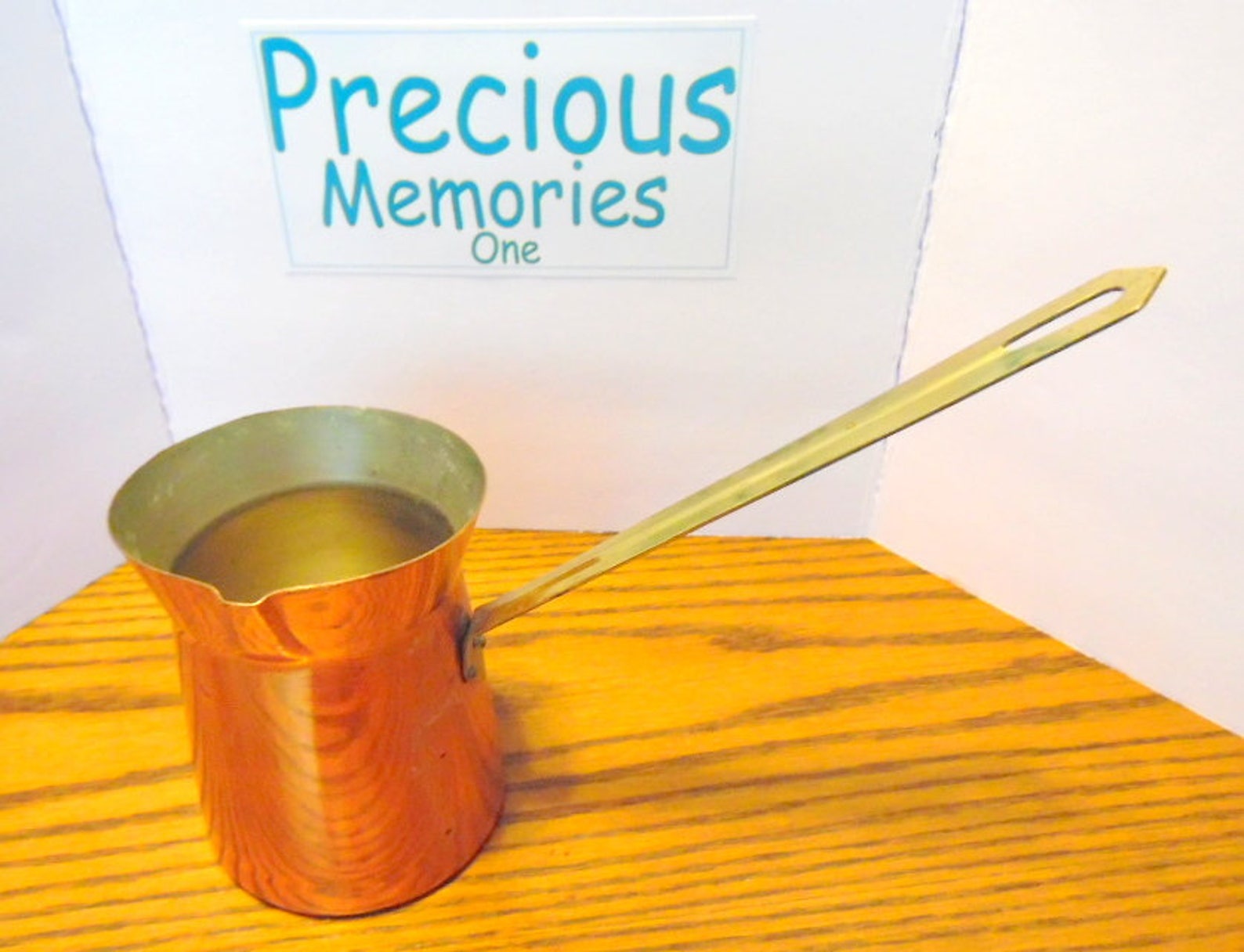 Vintage COPPER melting pot with pour spout brass handle. Etsy