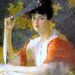 Red and Gold Frank F Benson 1915 Woman With Fan Portrait - Etsy