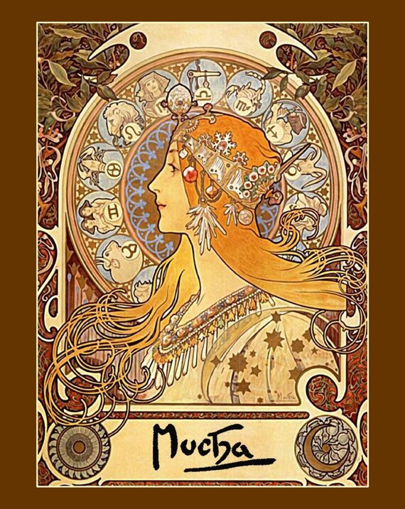Alphonse Mucha Zodiac Giclee Art Paper Print Paintings Poster Reproduction