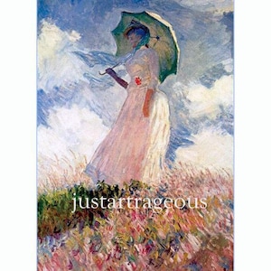 Claude_Monet_Study of a woman outdoors, 1868, antique french art, antique fine art, canvas art print, lady with parasol