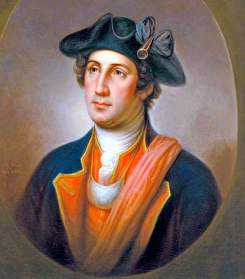 Young General Washington by Peale US Presidents Etsy