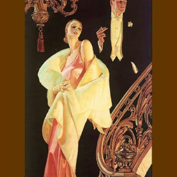 J.C. Leyendecker, Arrrow Collar Advertisement, 1932, Formal, Elegant, Fashion, 8x10" Cotton Canvas Print