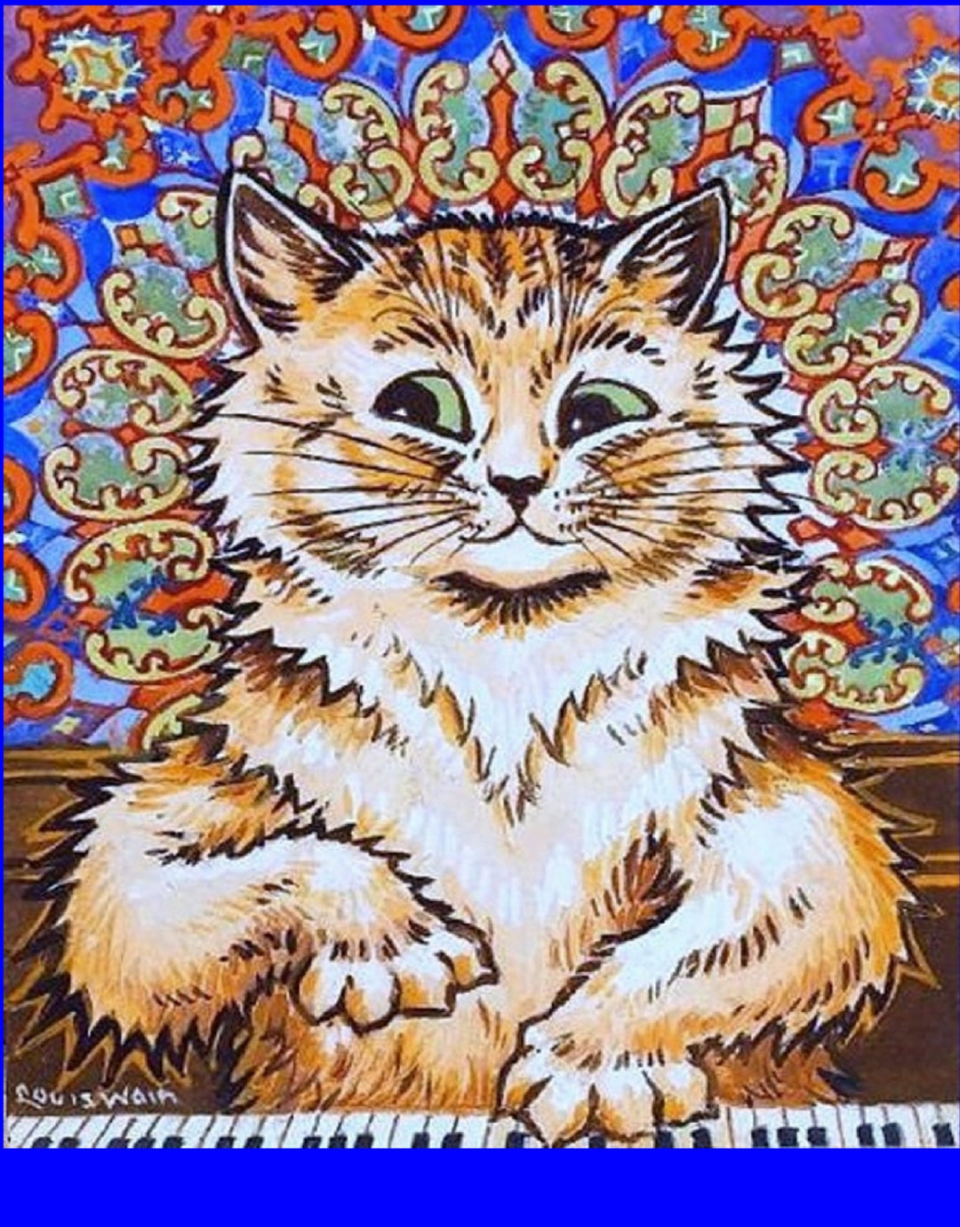 Louis Wain Early 1900 Victorian Cat Art Long Hair Orange 