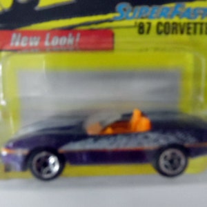 1987 Corvette, Matchbox Super Fast  in orig. box. 1997,1:64 scale, 14 of 75 in this series, NRFB. Miniature car, Matchbox Car Chevy corvette