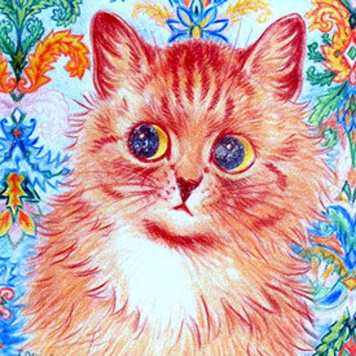 Louis Wain Early 1900 Victorian Cat Art Long Hair Orange - Etsy Louis Wain Early 1900 Victorian Cat Art Long Hair Orange - Etsy