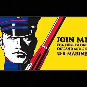 USMC, Patriotic, Marine Corps poster, US Armed Services, vintage  Military art, marine recruitment poster, 11x14&quot; premium poster paper