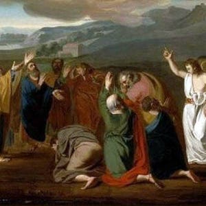 Jesus ascending to heaven 1775 John singleton Copley. religious art, Christian art, antique religious art, 11x14 canvas art print image 3