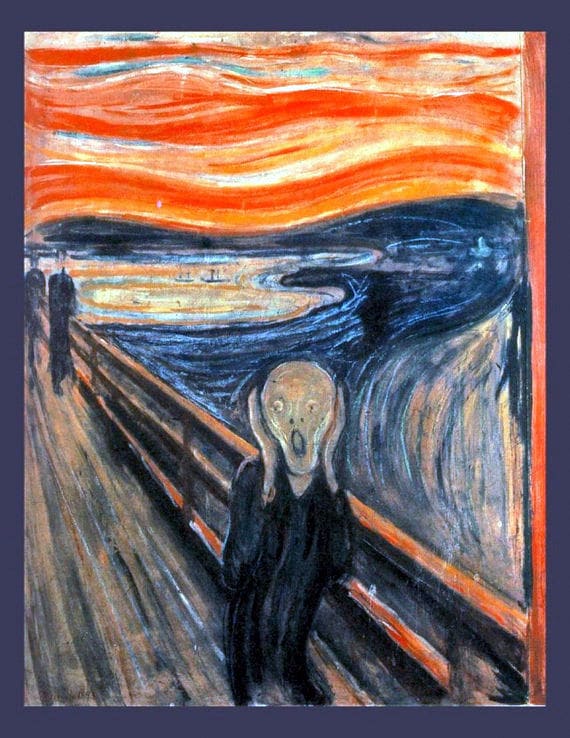 Edvard Munch, the Scream of Nature, 1893, Orange Sky, Landscape