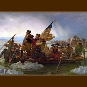 Washington Crossing the Delaware by Emanuel Leutze, 1851, Revolutionary war art, antique art print, canvas art, 11 x 14” canvas art print.