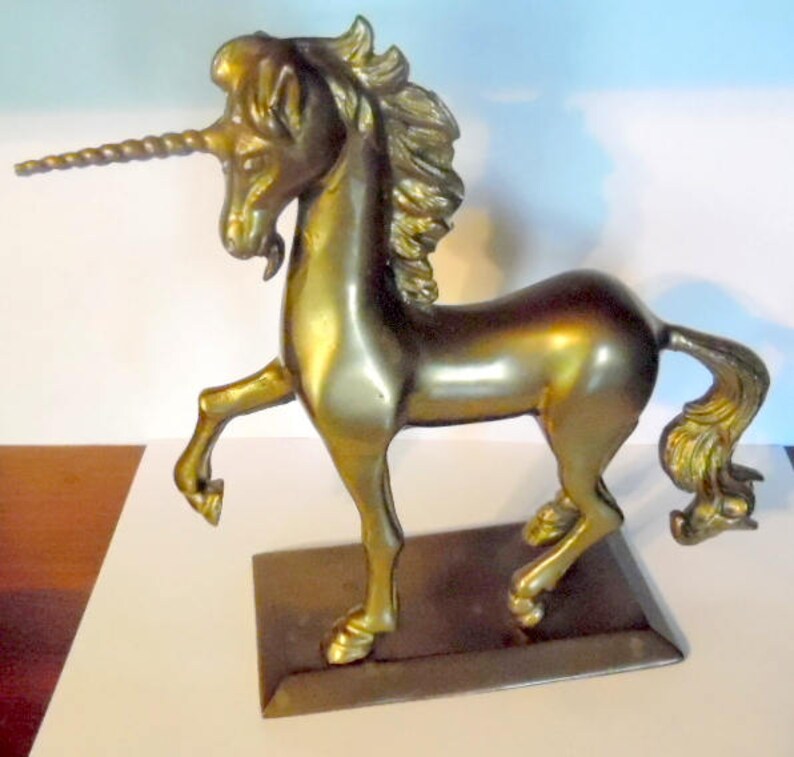 Solid Brass Unicorn 1982 Enesco. Vintage Brass Unicorn Solid Etsy