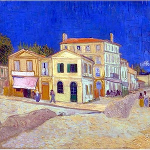 Vincent Van Gogh-The_yellow_house, sometimes called:  The Street.. 11 x 14” canvas art print, canvas art, antique art print, famoous artist