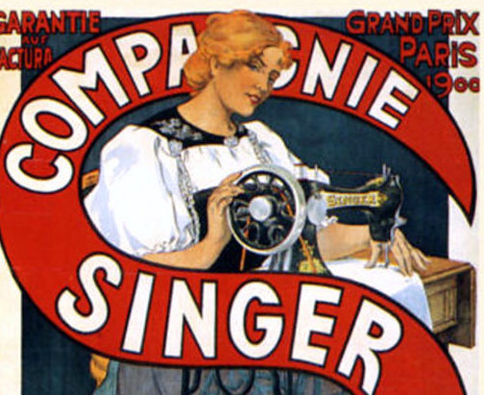 Vintage German Singer Sewing Machine Advertisement 1900 Etsy