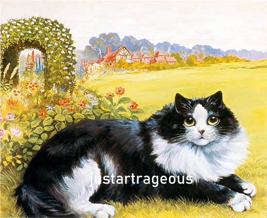 Louis Wain, Early 1900, Victorian Cat Art, Black and White