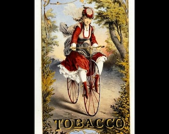 Velocipede Tobacco Brand, Advertisement, Harris Beebe Company, Quincy, Illinois, 8x10" premium poster  Print, tobacciana, Tobacco advert