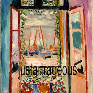 Henri Matisse, Open Window, Collioure, sailboats, garden art, floral painting, antique art, French art, Summer, 11x14&quot; premium poster art