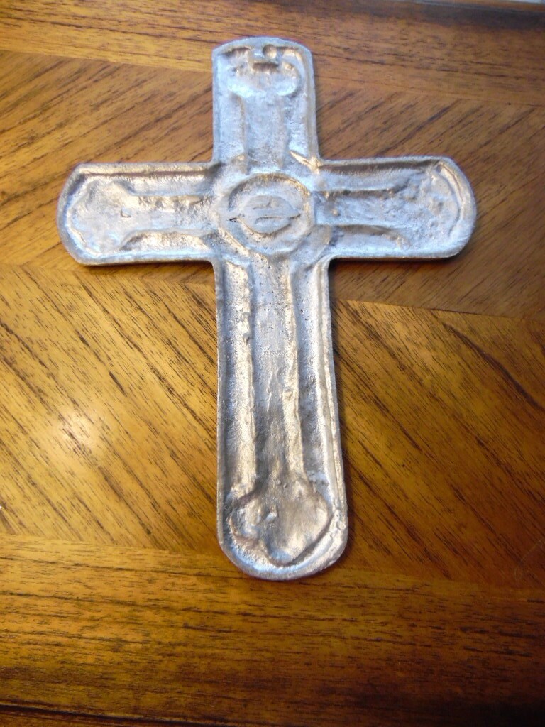 Large Aluminum Stamped Cross Wall Hanging 9 X 12 Religion