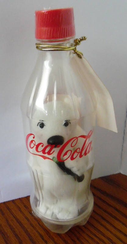 coca cola polar bear plush in bottle