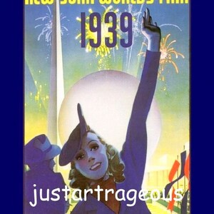 New York World&#39;s Fair, 1939, Flushing Meadows, New York, Trylon, Perisphere, 8x10&quot; canvas art print, event posters